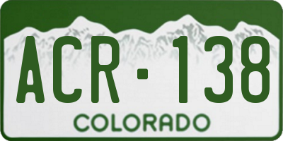 CO license plate ACR138