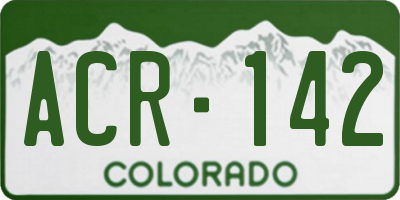 CO license plate ACR142