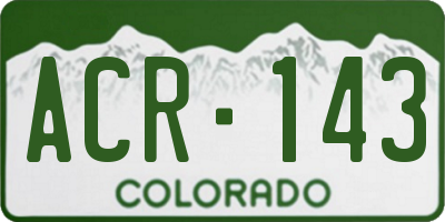 CO license plate ACR143