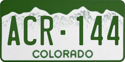 CO license plate ACR144