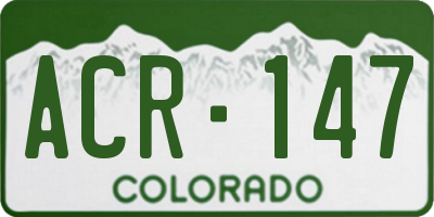CO license plate ACR147
