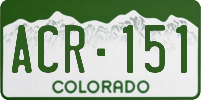 CO license plate ACR151