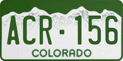 CO license plate ACR156