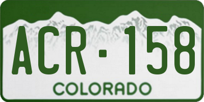 CO license plate ACR158