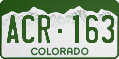 CO license plate ACR163