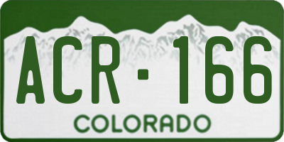 CO license plate ACR166