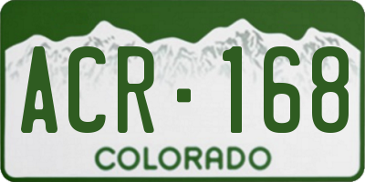 CO license plate ACR168