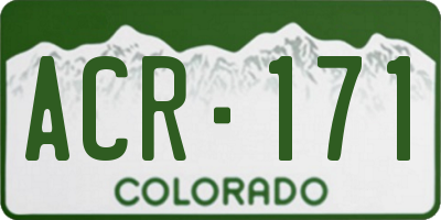 CO license plate ACR171