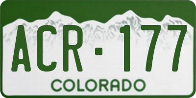 CO license plate ACR177