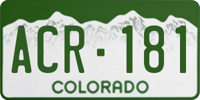 CO license plate ACR181