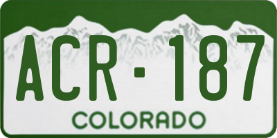 CO license plate ACR187