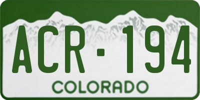 CO license plate ACR194