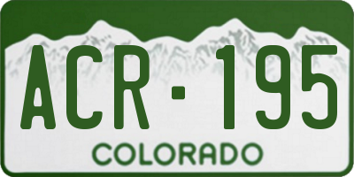 CO license plate ACR195