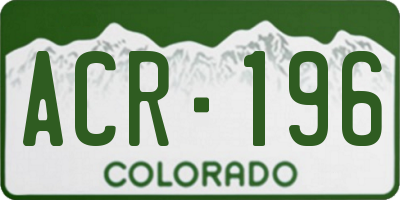 CO license plate ACR196