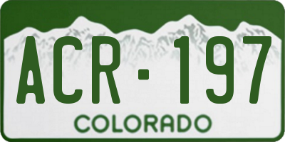 CO license plate ACR197