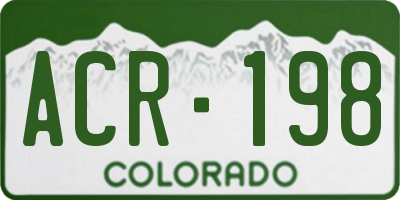 CO license plate ACR198