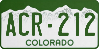 CO license plate ACR212