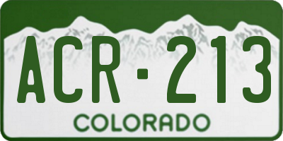 CO license plate ACR213