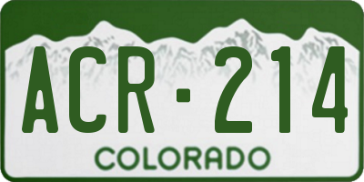 CO license plate ACR214