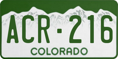 CO license plate ACR216