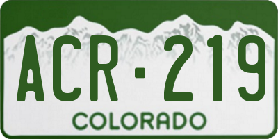 CO license plate ACR219