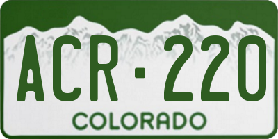 CO license plate ACR220
