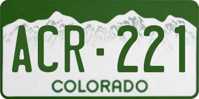 CO license plate ACR221