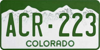 CO license plate ACR223