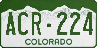 CO license plate ACR224