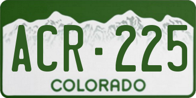 CO license plate ACR225