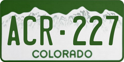 CO license plate ACR227