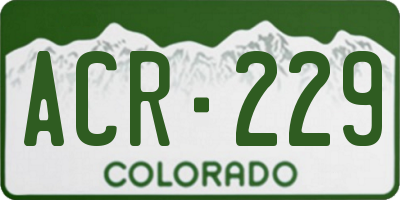 CO license plate ACR229
