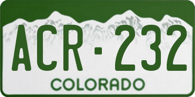 CO license plate ACR232