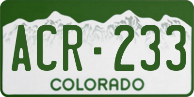 CO license plate ACR233