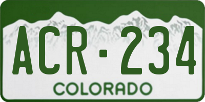 CO license plate ACR234