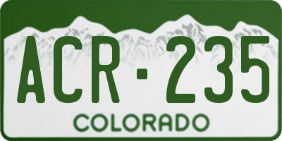 CO license plate ACR235