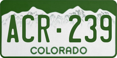 CO license plate ACR239