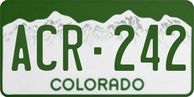 CO license plate ACR242