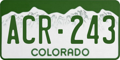 CO license plate ACR243