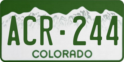 CO license plate ACR244
