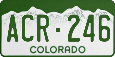 CO license plate ACR246
