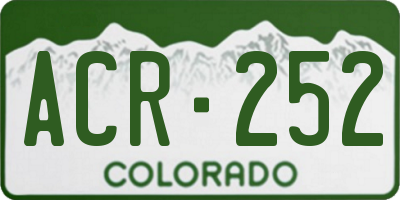 CO license plate ACR252