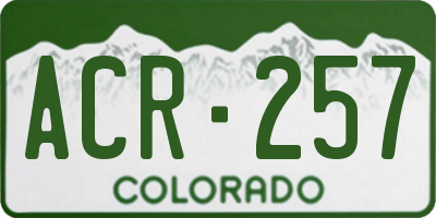 CO license plate ACR257