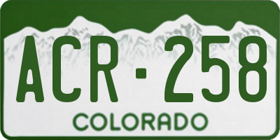 CO license plate ACR258
