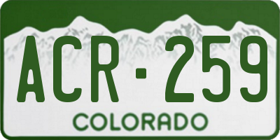 CO license plate ACR259