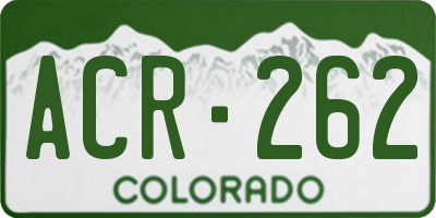 CO license plate ACR262