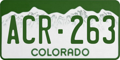 CO license plate ACR263