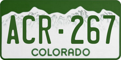 CO license plate ACR267