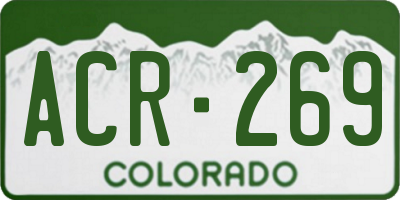 CO license plate ACR269