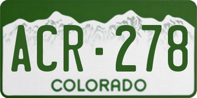 CO license plate ACR278